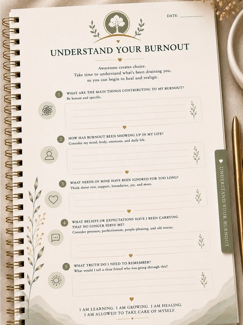 Burnout Recovery OS Wellness-Burnout-Overwhelmed Minds Reset Journal-Self Care